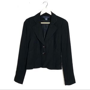 French Connection black two button blazer suit jacket size 4 B117